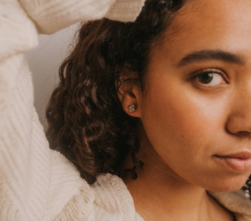 Druzy Prong - Silver - Earrings