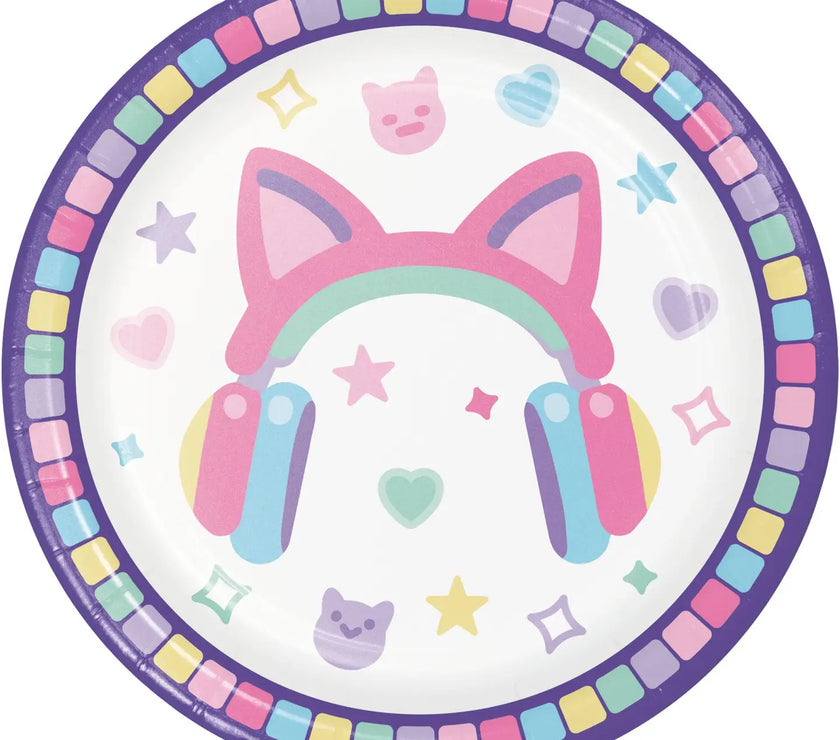 Gamer Girl Dessert Plates 8CT