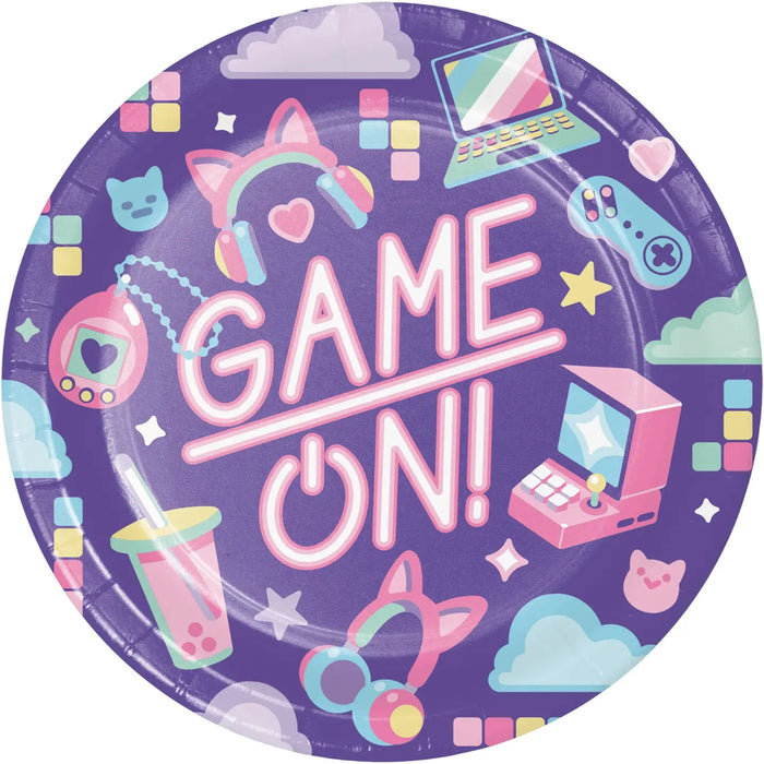 Gamer Girl Dinner Plates 8CT