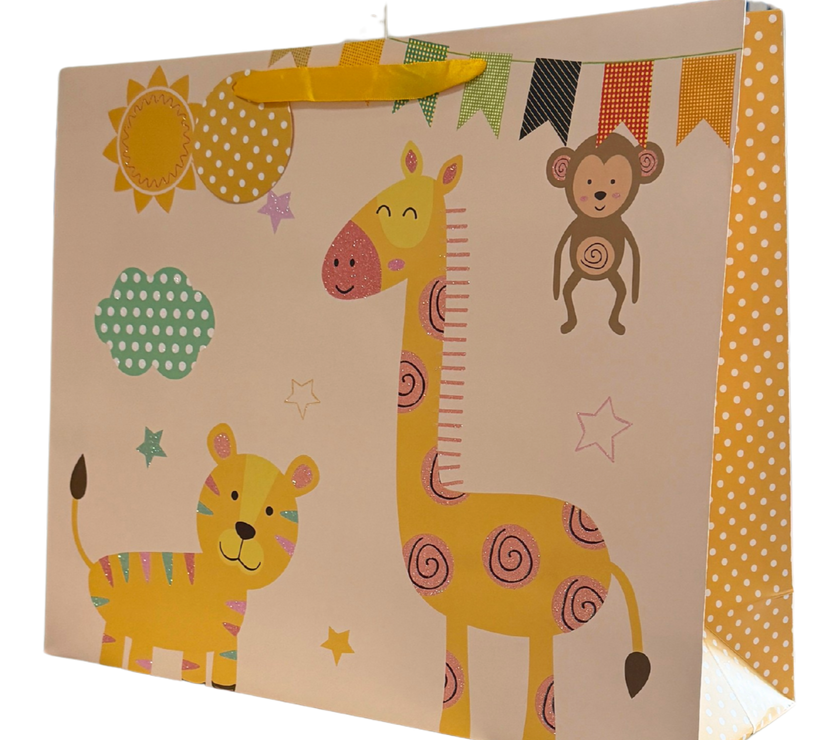 Yellow Giraffe Jumbo Baby Gift Bag