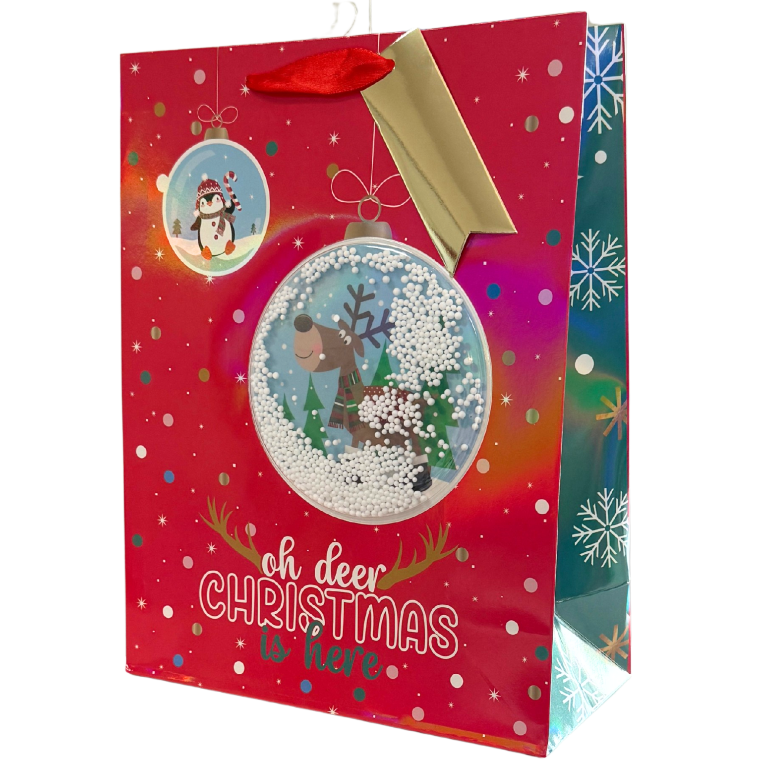 Snowglobe Penguin Large Gift Bag