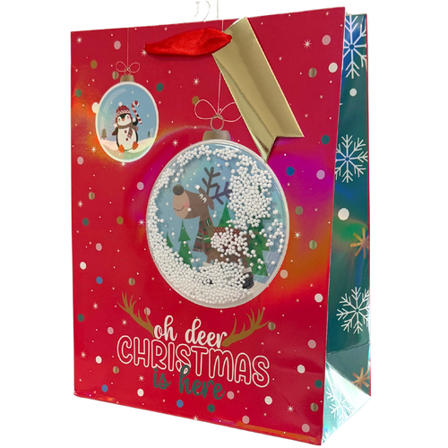 Snowglobe Penguin Large Gift Bag