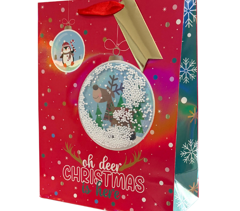 Snowglobe Penguin Large Gift Bag