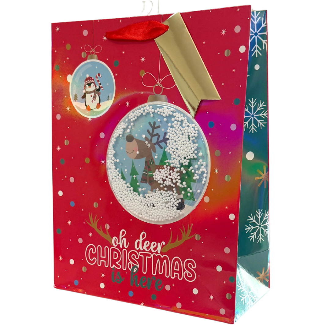Snowglobe Penguin Large Gift Bag