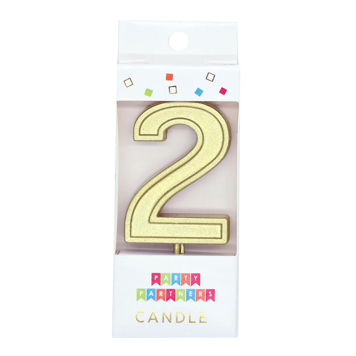 Gold Number Candle