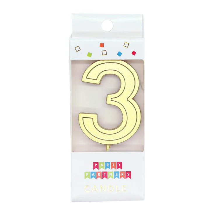 Gold Number Candle