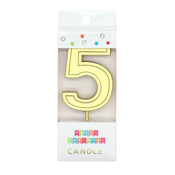 Gold Number Candle