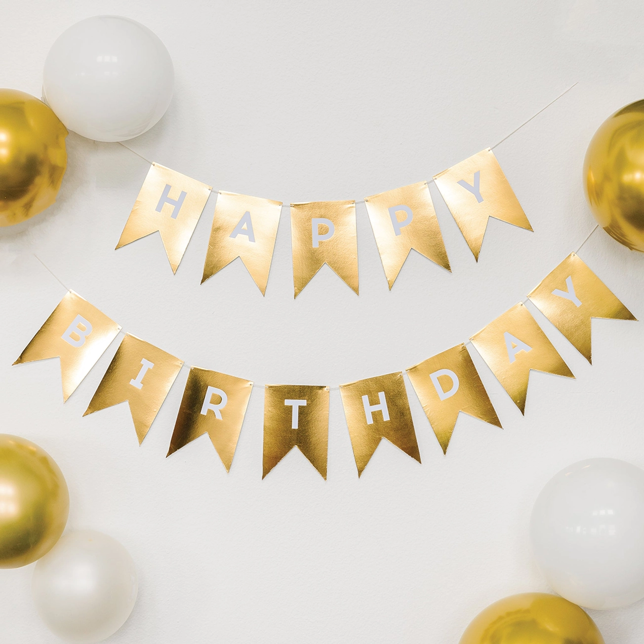 Gold Happy Birthday Banner