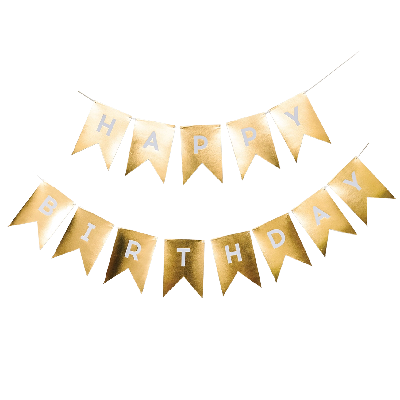 Gold Happy Birthday Banner