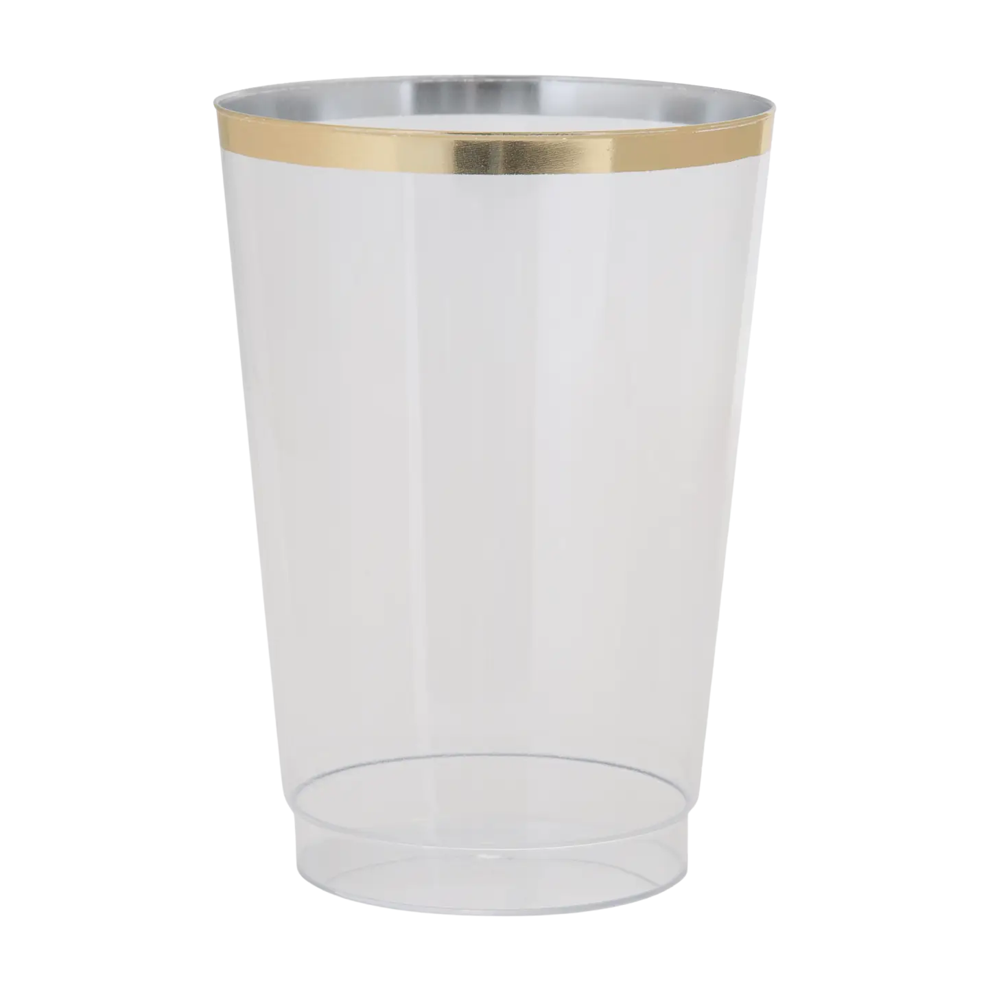 Clear Plastic Cups with Gold Rim 20CT