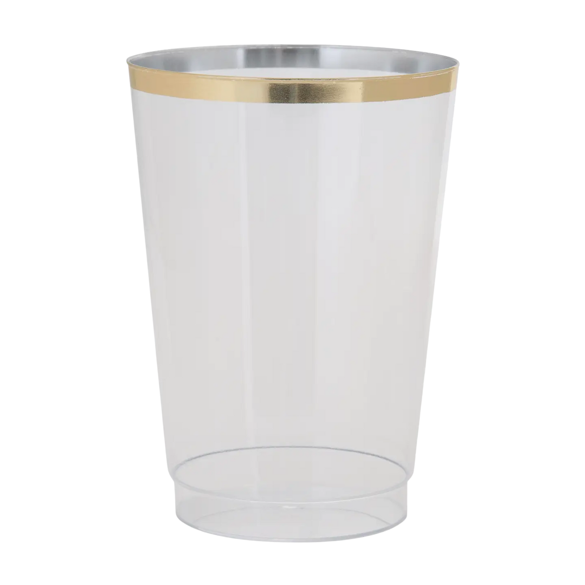 Clear Plastic Cups with Gold Rim 20CT