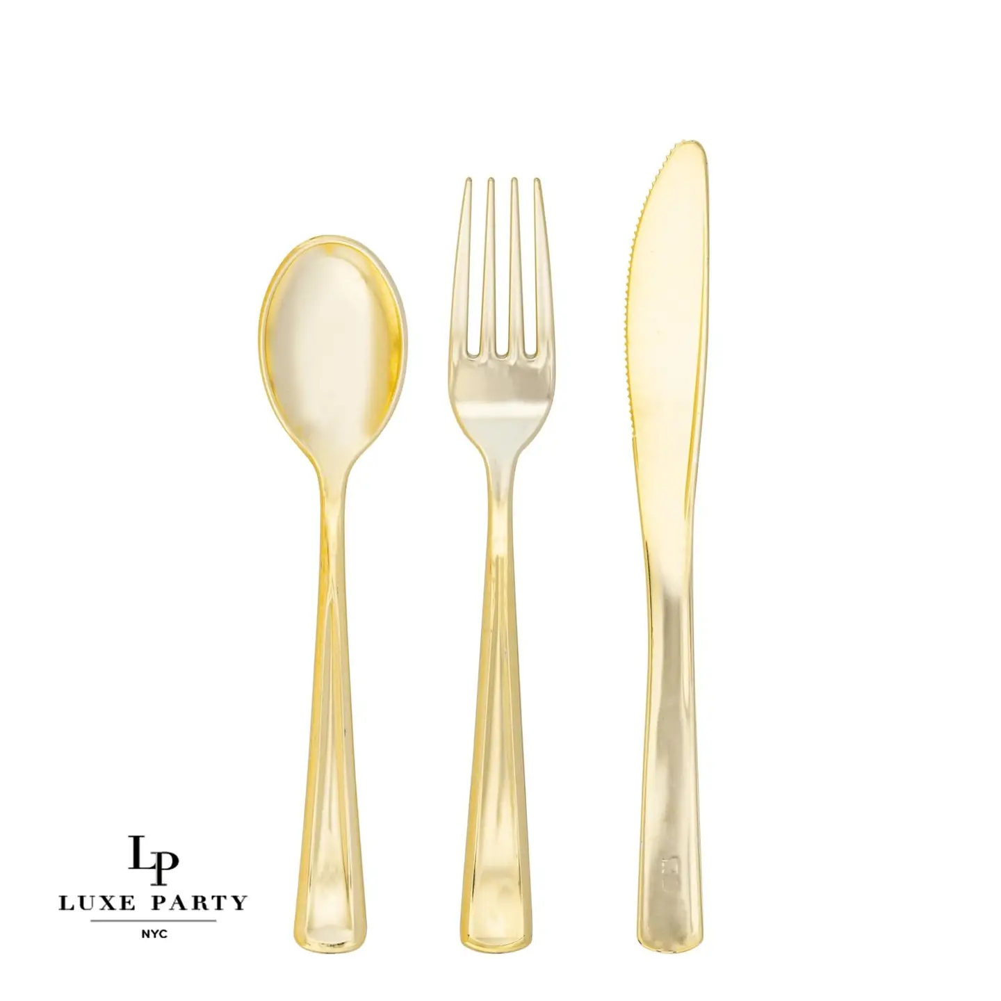 Gold Premium Plastic Cutlery Combo Set - 140 Pieces