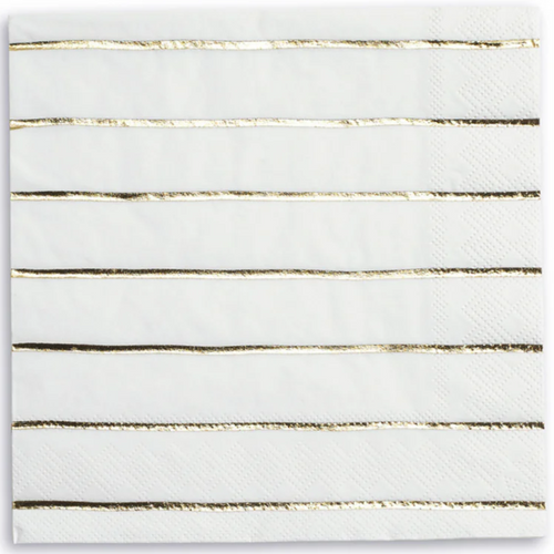 Frenchie Metallic Striped Luncheon Napkins 16CT