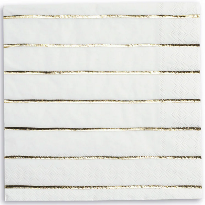 Frenchie Metallic Striped Cocktail Napkins 16CT