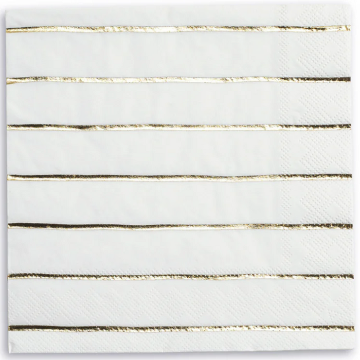 Frenchie Metallic Striped Cocktail Napkins 16CT