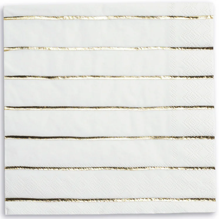 Frenchie Metallic Striped Cocktail Napkins 16CT