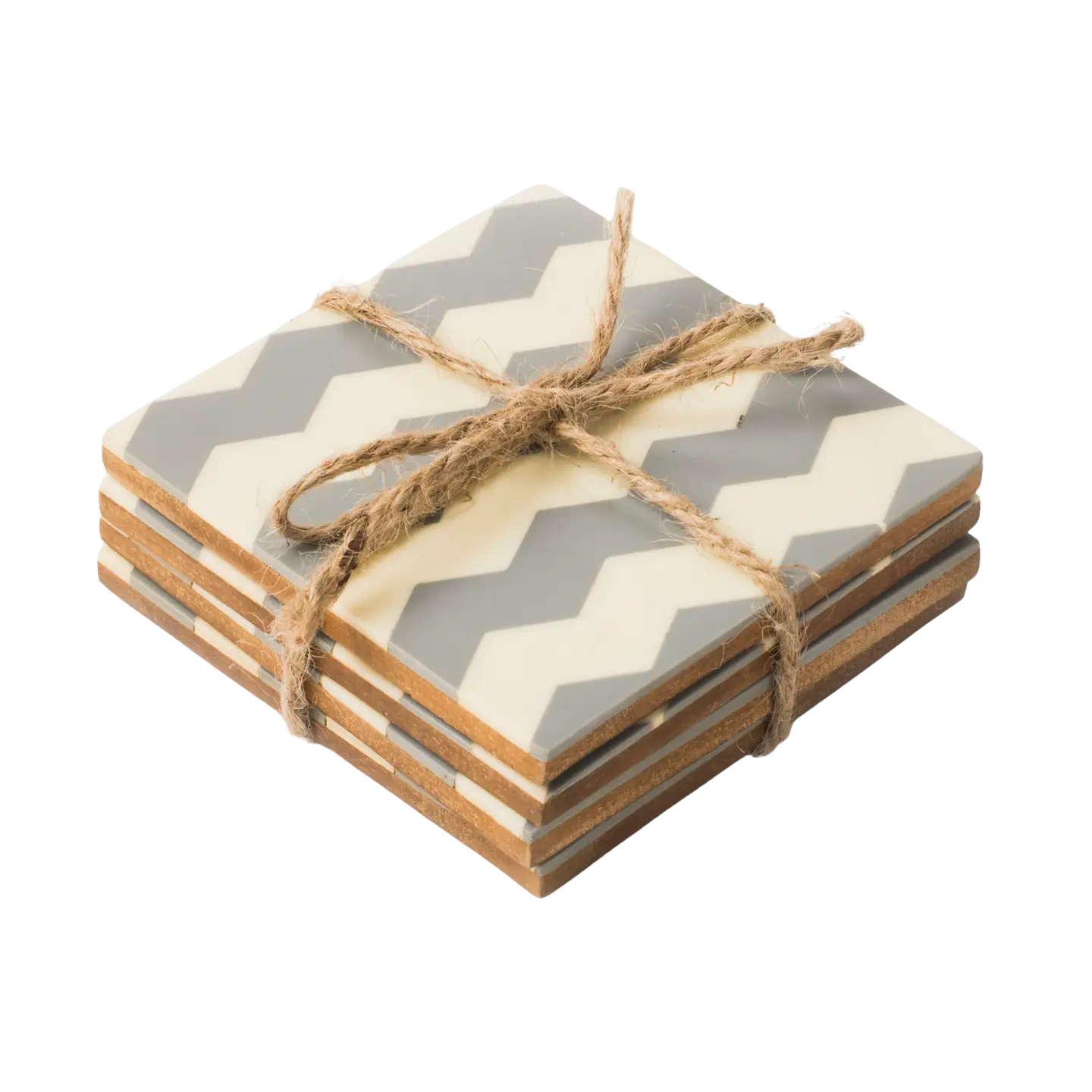 Inlaya Grey and Ivory Coasters - Set of 4