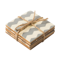 Inlaya Grey and Ivory Coasters - Set of 4
