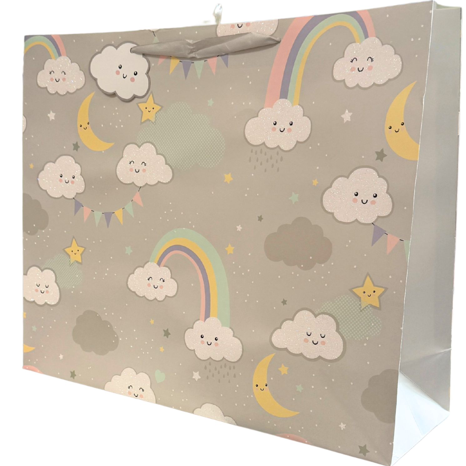 Gray Rainbow & Cloud Jumbo Baby Gift Bag