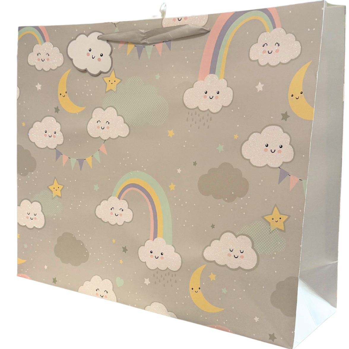 Gray Rainbow & Cloud Jumbo Baby Gift Bag