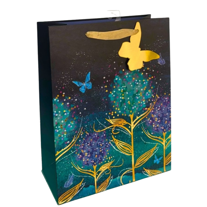 Green and Purple Floral Large Gift Bag