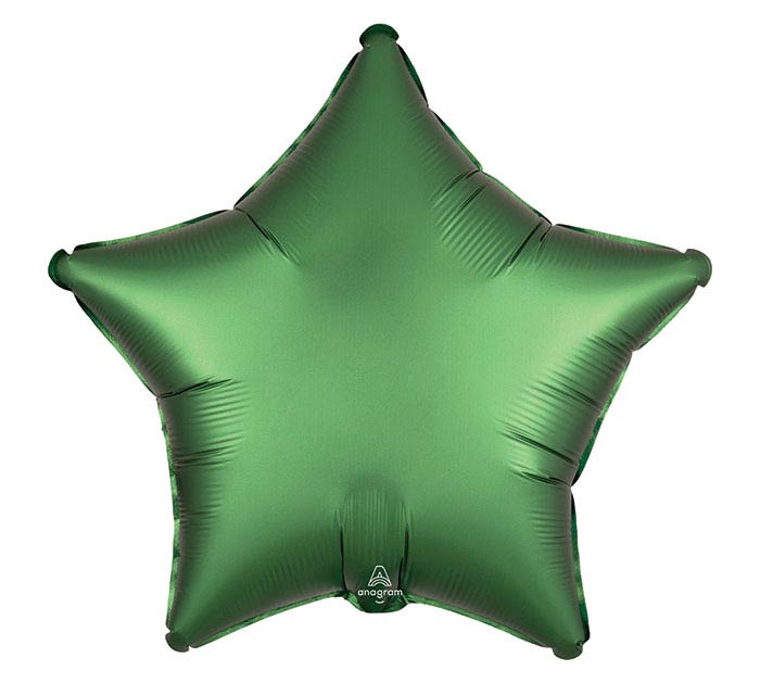 Green Satin Star 19" Mylar Balloon