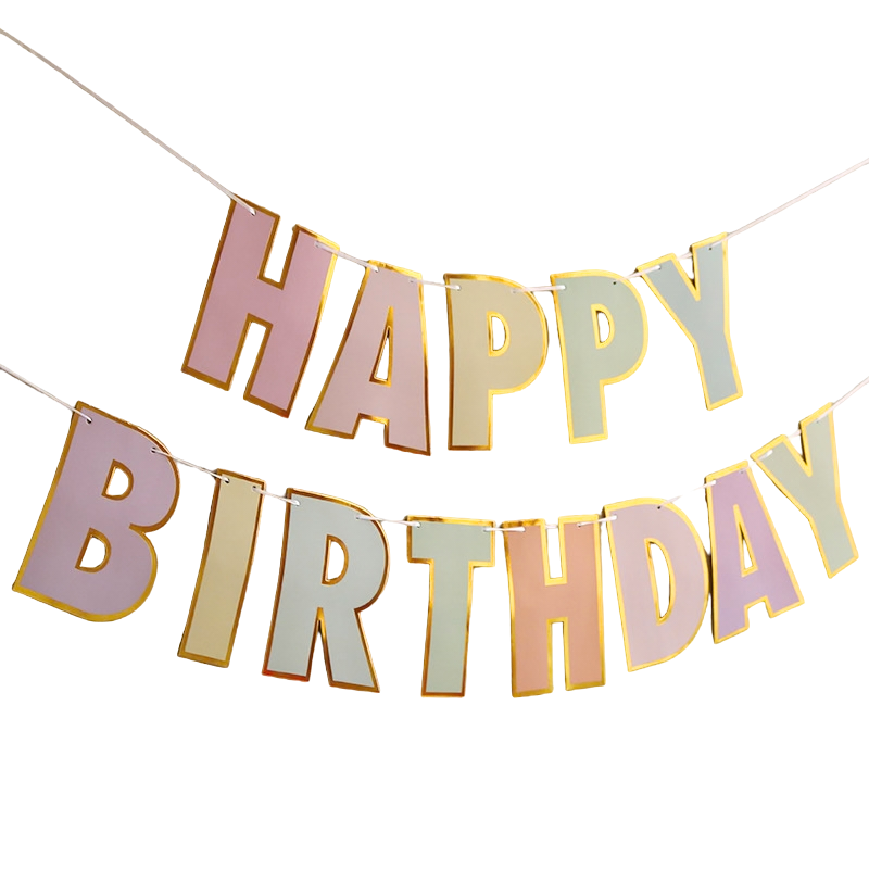 Multi-Color Happy Birthday Banner