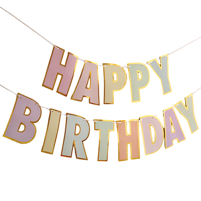 Multi-Color Happy Birthday Banner