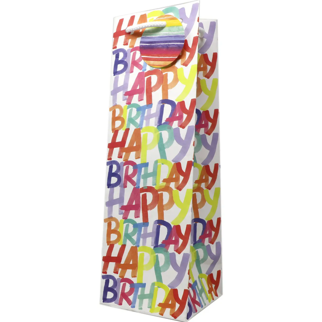 Rainbow Birthday Bottle Gift Bag