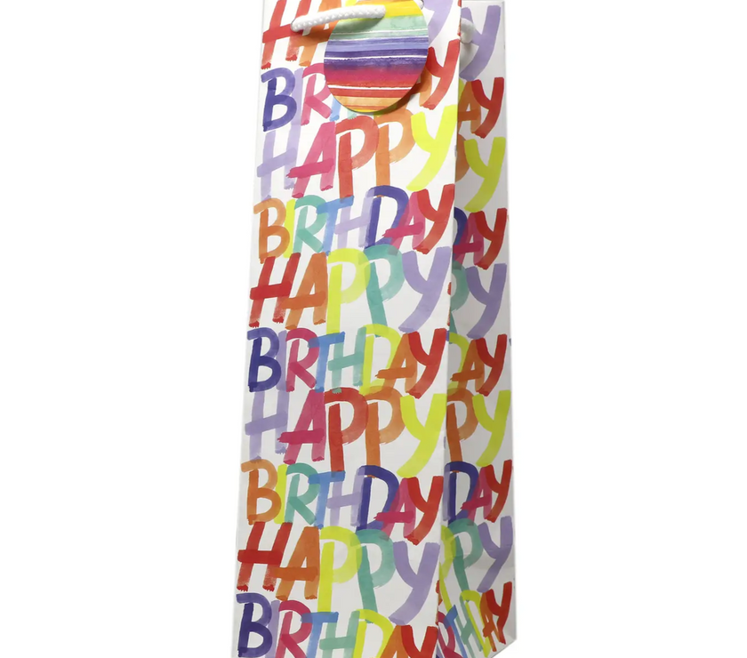 Rainbow Birthday Bottle Gift Bag
