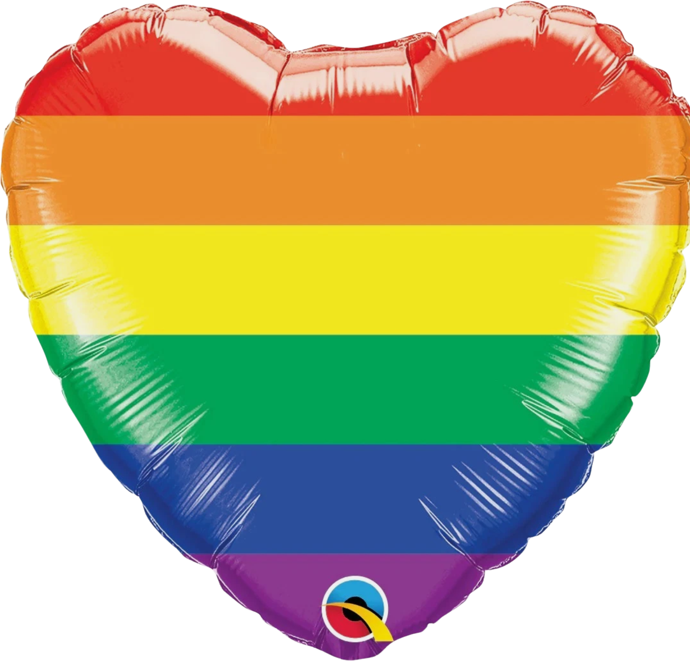 18" Heart Rainbow Stripes Foil Balloon