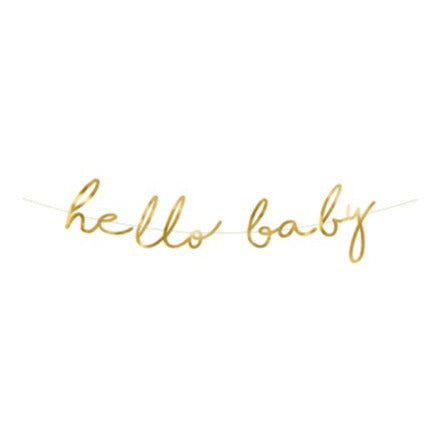Gold Hello Baby Banner