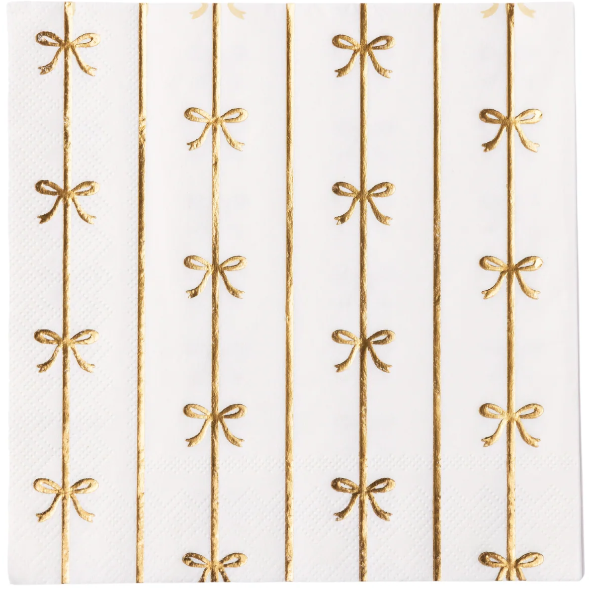 White and Gold Signature Bow Large Napkins 20CT