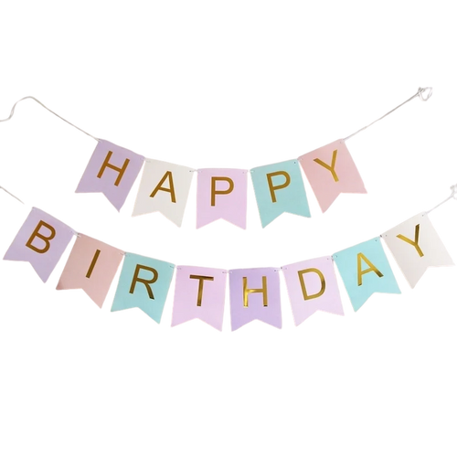 Pastel Multi-Colored Birthday Banner