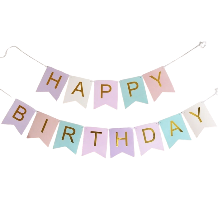 Pastel Multi-Colored Birthday Banner