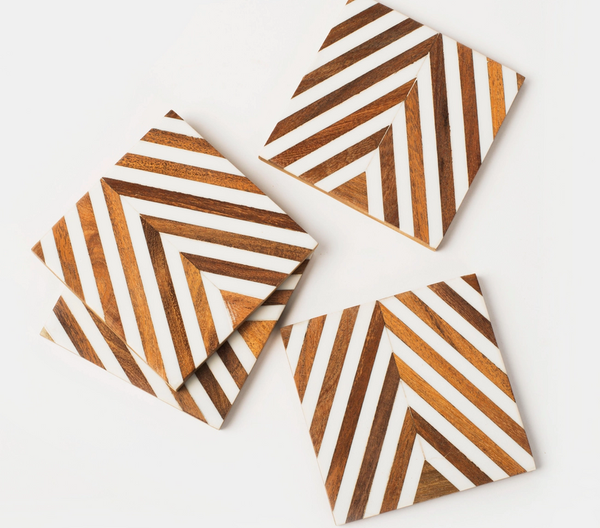 Marquewood Chevron Coasters - Set of 4