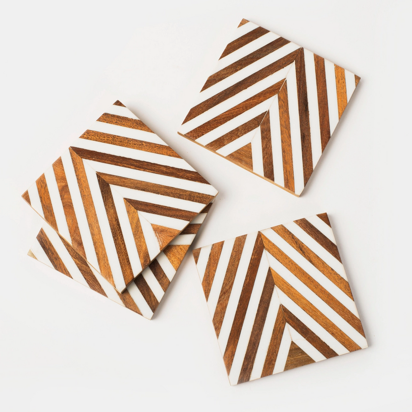 Marquewood Chevron Coasters - Set of 4