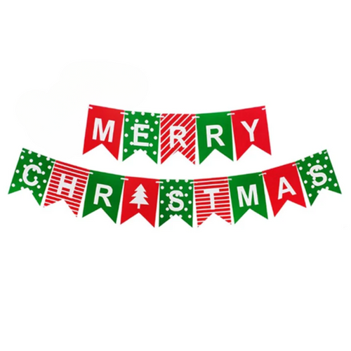 Merry Christmas Red and Green Banner