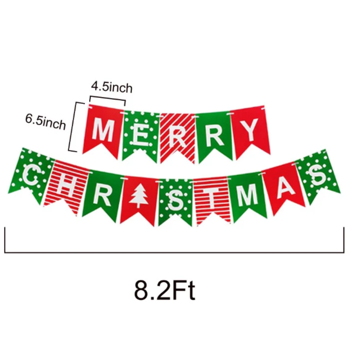 Merry Christmas Red and Green Banner