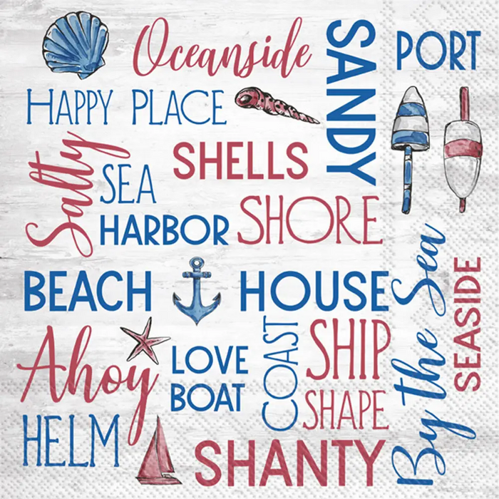 Paper Cocktail Napkins Pack of 20 Nautical Sentiment