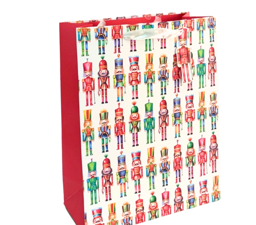 Rainbow Christmas Nutcracker Large Gift Bag