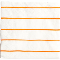 Frenchie Clementine Orange Striped Large Napkins 16CT