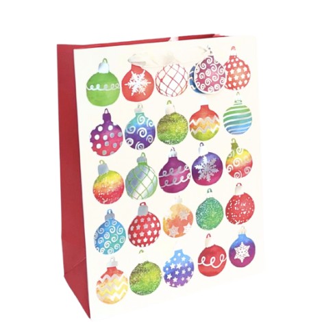 Rainbow Christmas Ornament Large Gift Bag