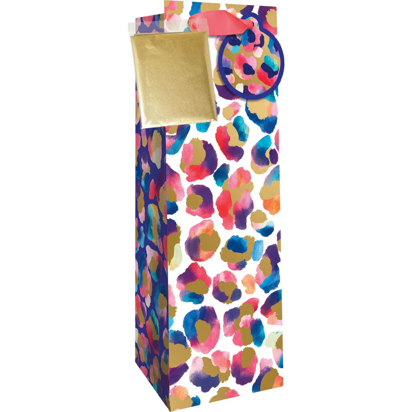 Painted Leopard Bottle Bag w/ Tissue