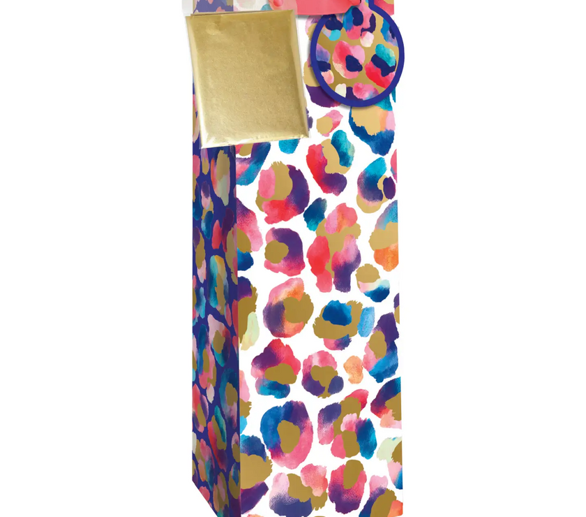 Painted Leopard Bottle Bag w/ Tissue