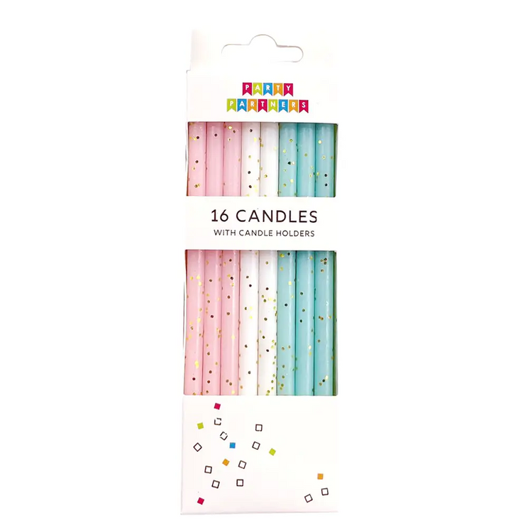 Pastel Gold Glitter Candles 24CT