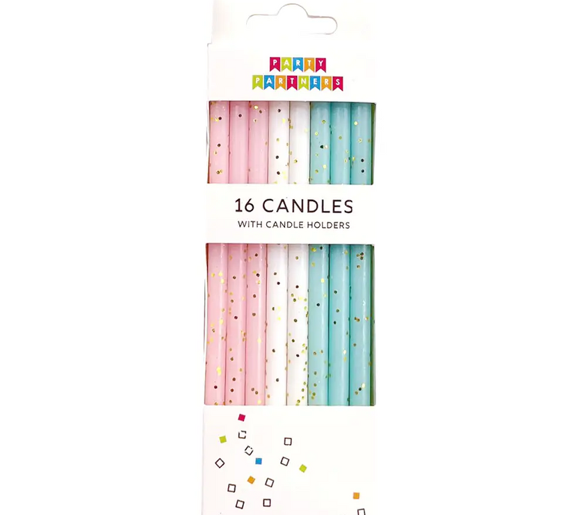 Pastel Gold Glitter Candles 24CT