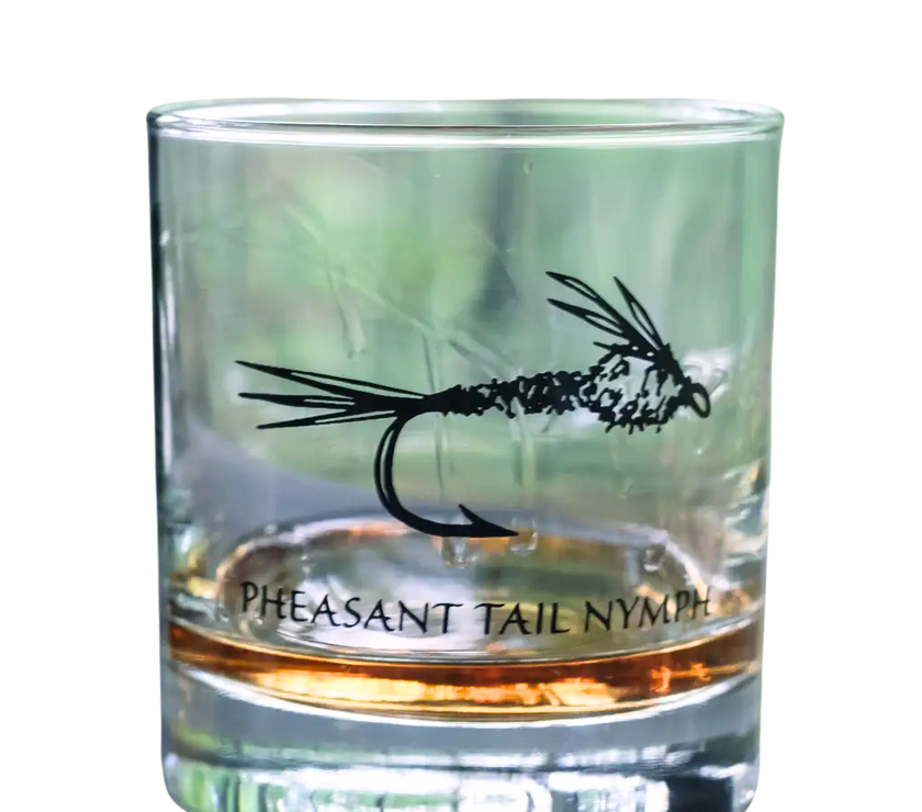 Fly Fishing Rocks Glass - Assorted Designs