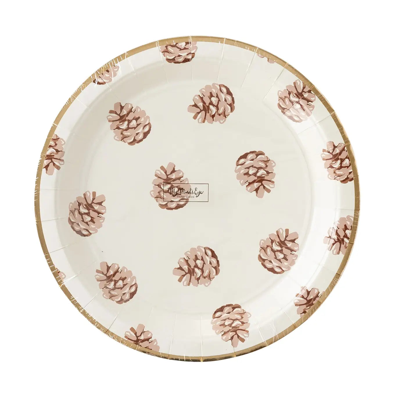Harvest Pine Cone Paper Plates 8CT