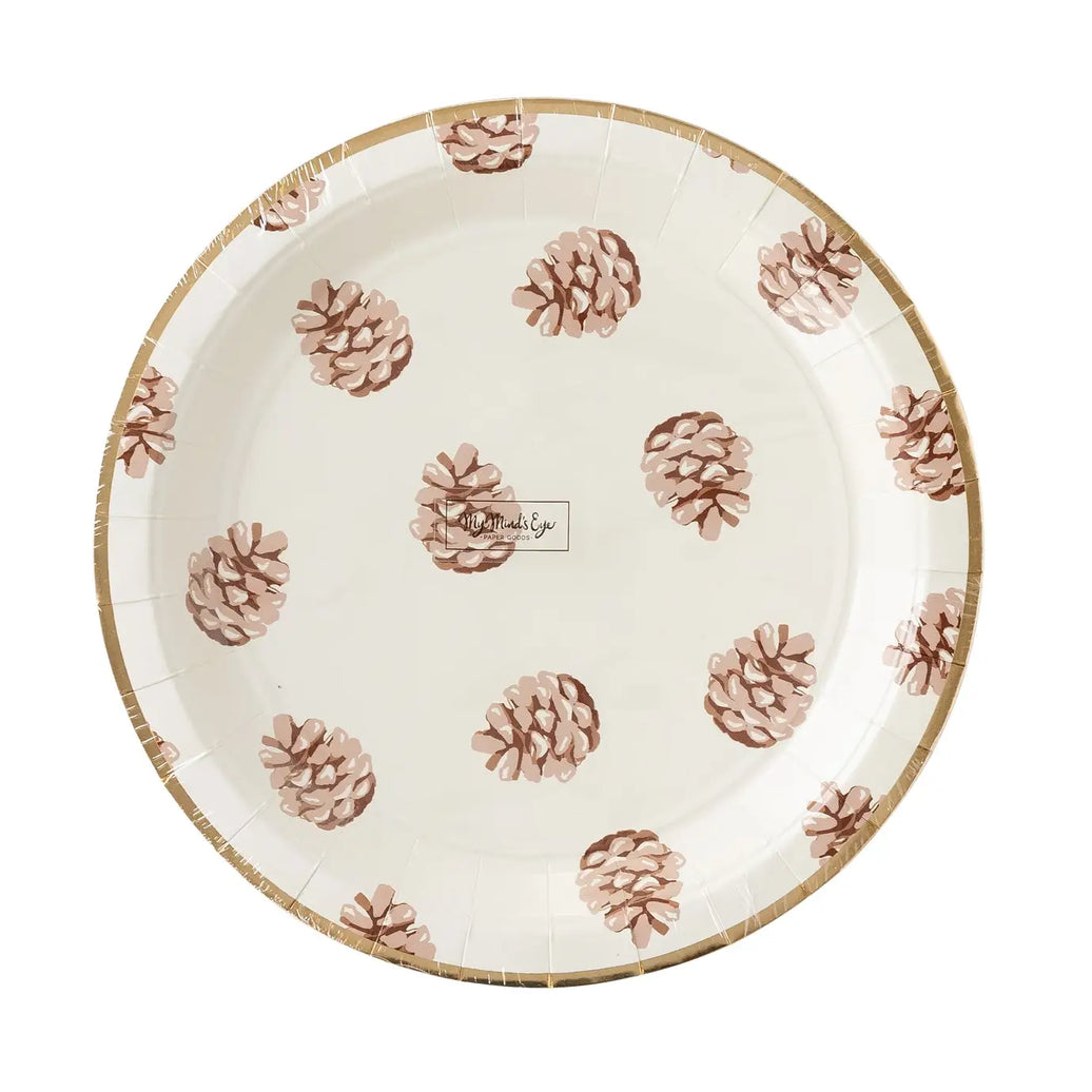 Harvest Pine Cone Paper Plates 8CT